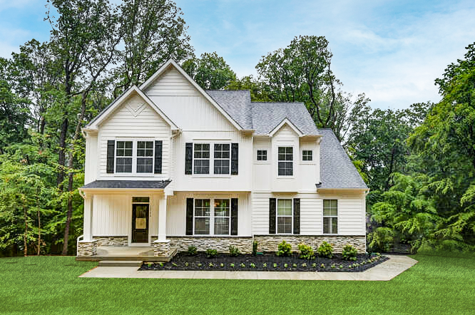 Exterior of the Notchcliff custom home in Baltimore County