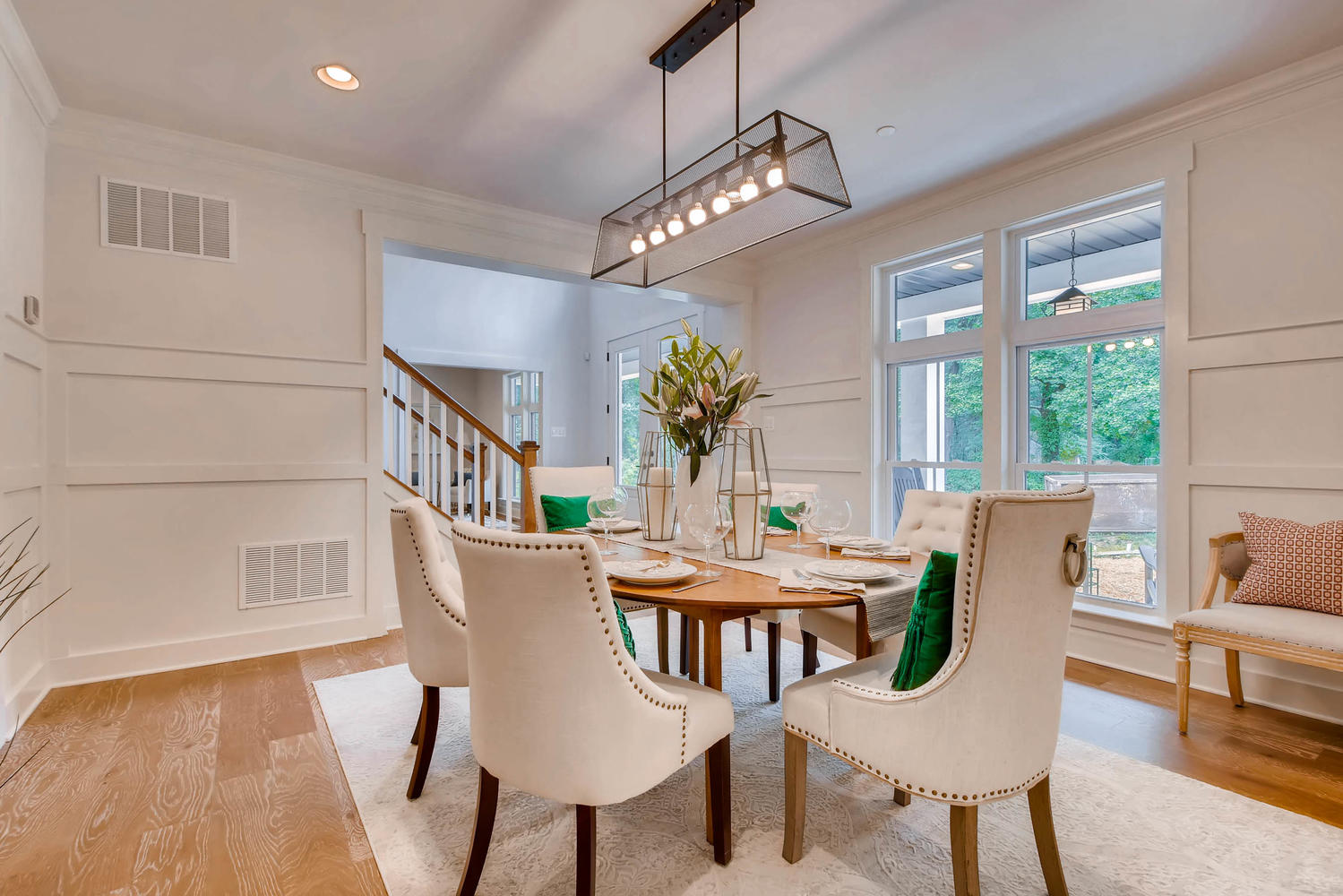 Roosevelt III Farmhouse dining room Greenspring Homes Maryland