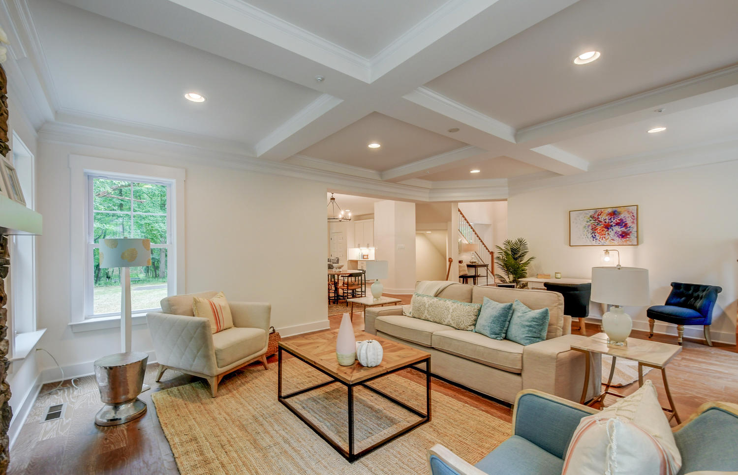 Adams III Farmhouse model home living room