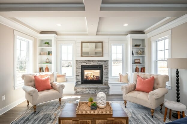 Adams III Craftsman family room Greenspring Homes Maryland