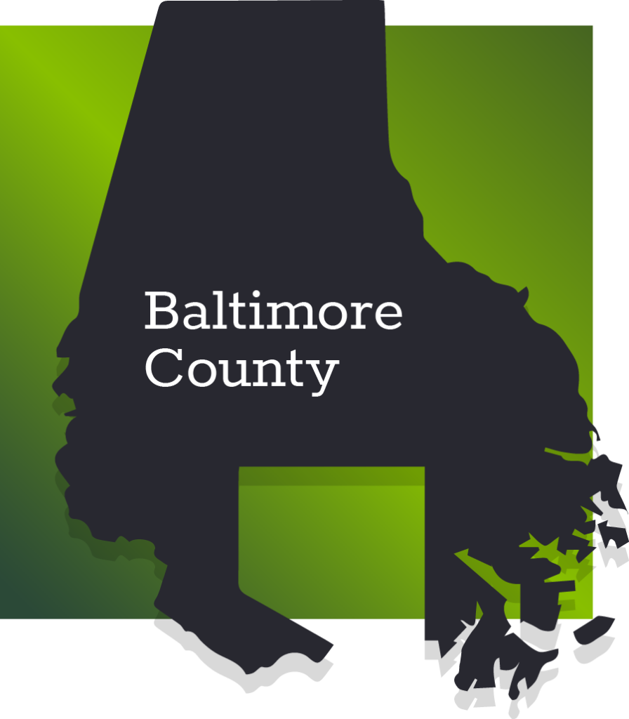 Baltimore County map silhouette for custom homes builders in Maryland