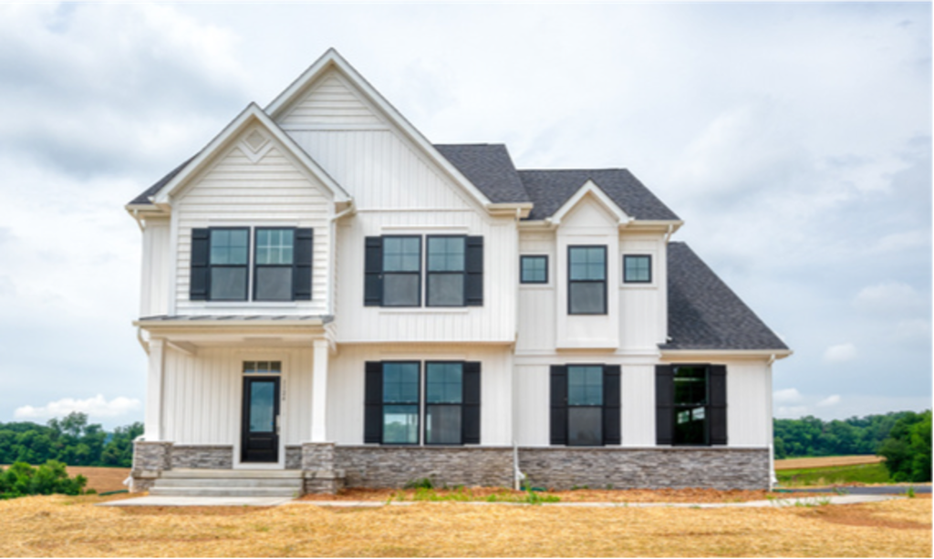Exterior of the Roosevelt 2 Model custom home in Harford County