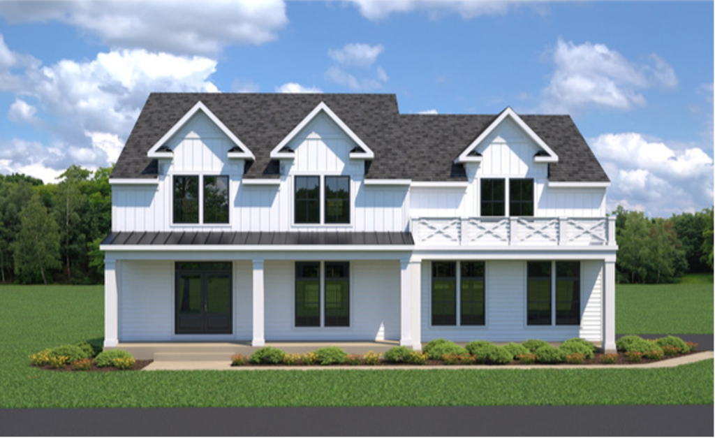 Exterior of The Preserve at Forest Hill Farms custom home in Harford County