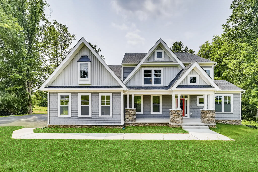 Exterior of the Roosevelt II Cardinals Choice custom home in Harford County